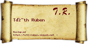 Tóth Ruben névjegykártya